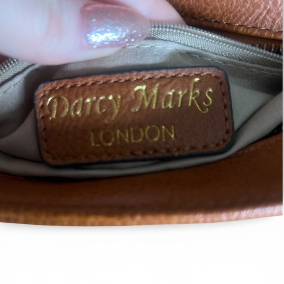 Darcy Marks London Brown Tooled Embossed Leather Crossbody Bag - Picture 4 of 5